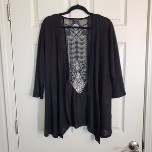 Size 3 Torrid Black Embroidered Cardigan
